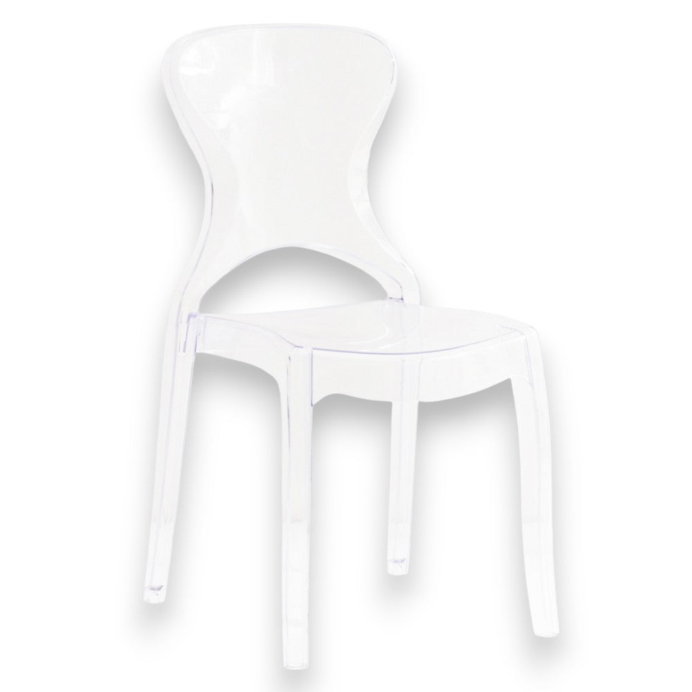 Sedia in policarbonato trasparente ultra resistente per interni ed esterni senza braccioli Cerve