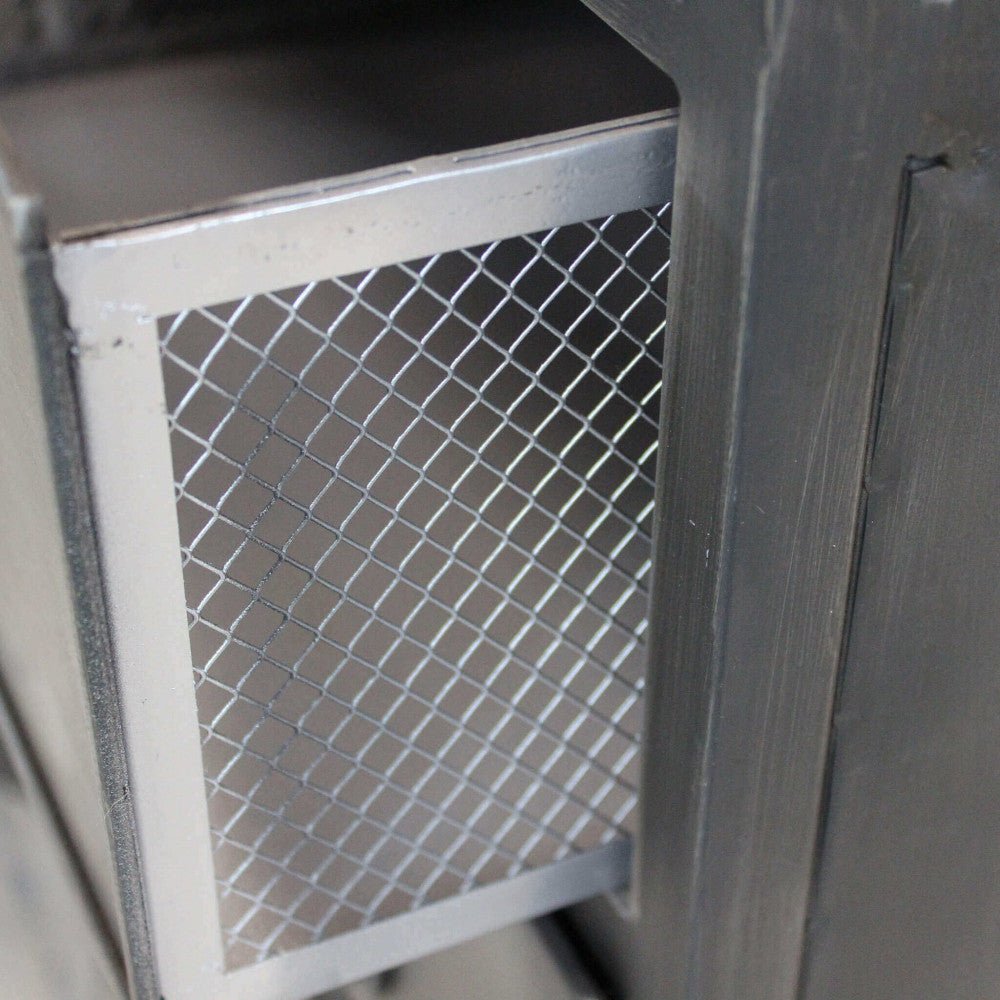 Mobile in acciaio con cassetti ante e ripiani ampi 132.5x37.5xH82 cm per casa