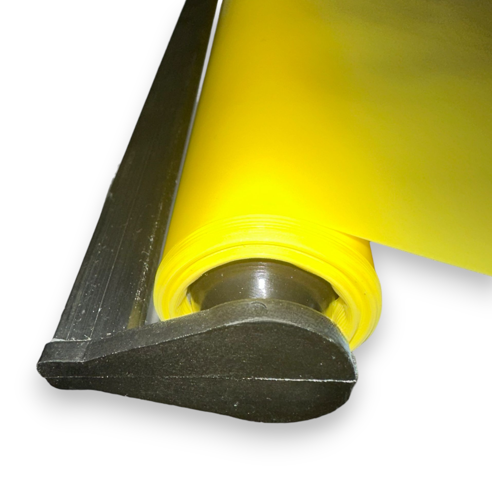 Bâche à linge plastifiée imperméable jaune, rouleau de 5 mètres avec crochets pour balcon extérieur Ridap 