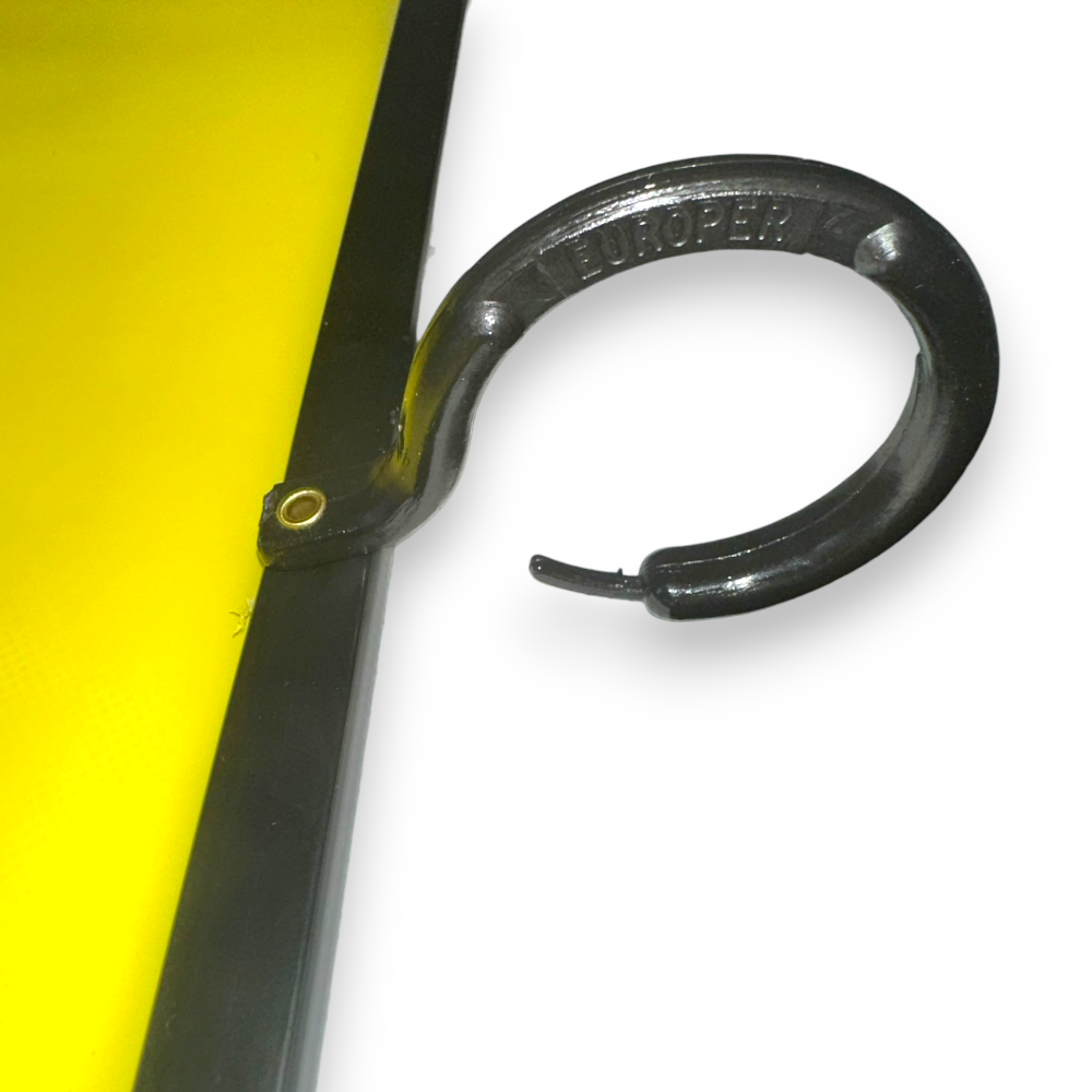 Bâche à linge plastifiée imperméable jaune, rouleau de 5 mètres avec crochets pour balcon extérieur Ridap 