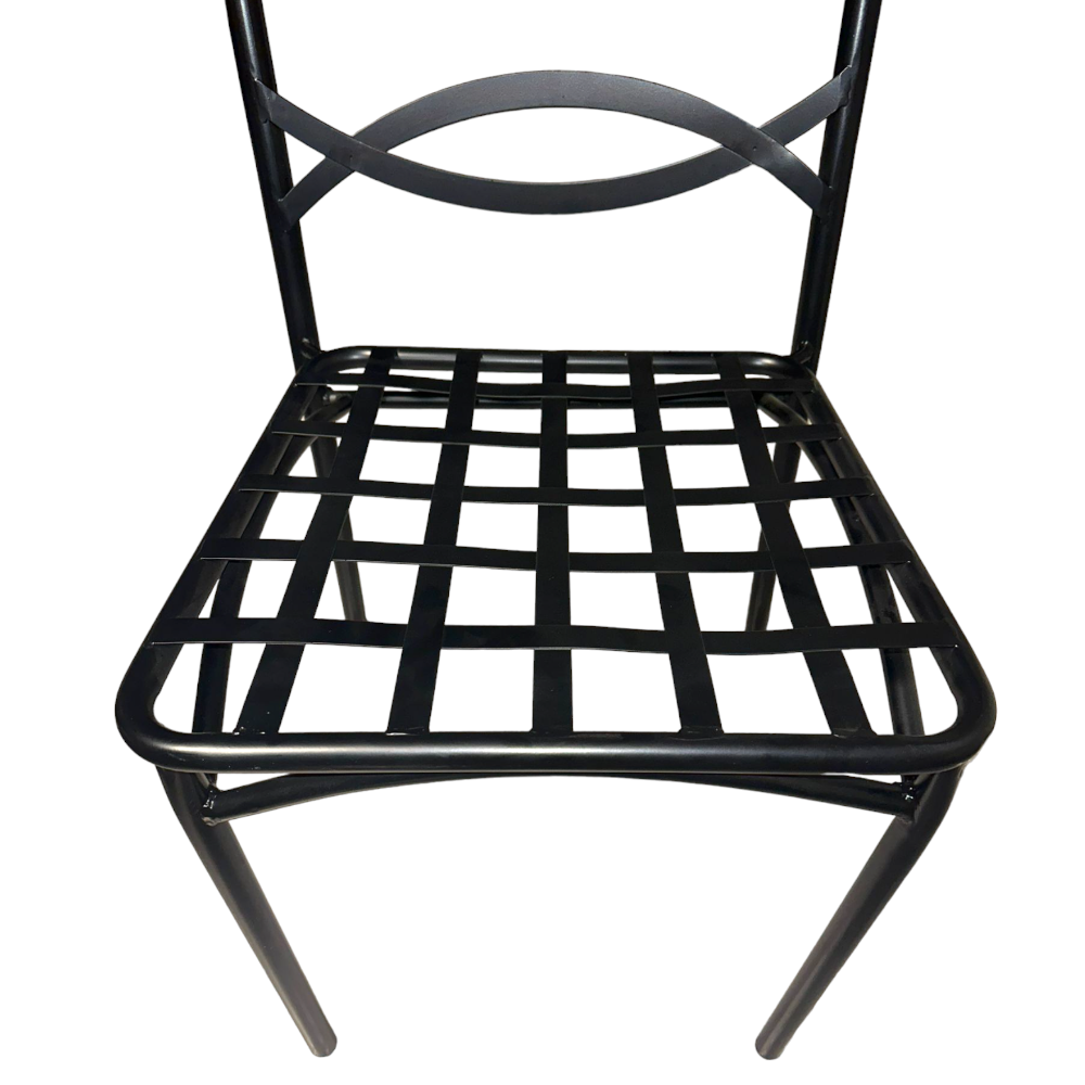 Chaise d'extérieur empilable en acier avec coussin rembourré Liberty