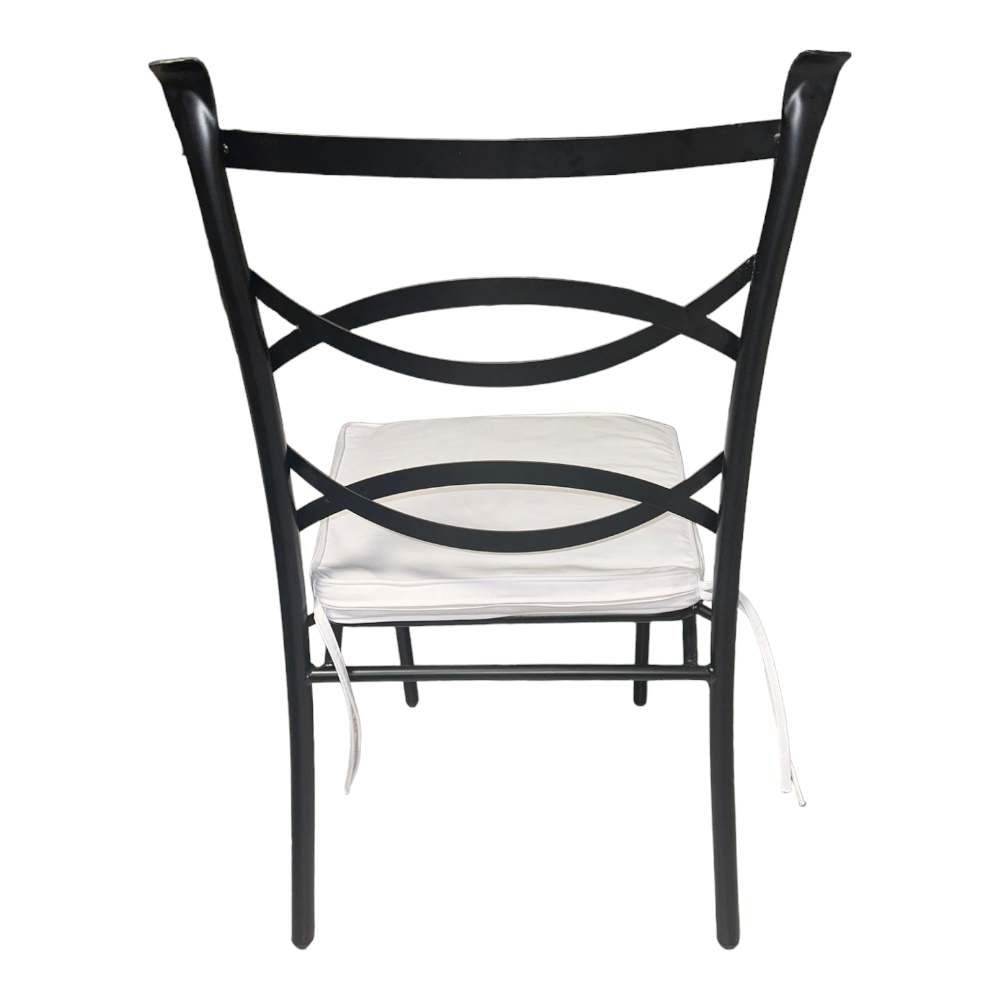 Chaise d'extérieur empilable en acier avec coussin rembourré Liberty