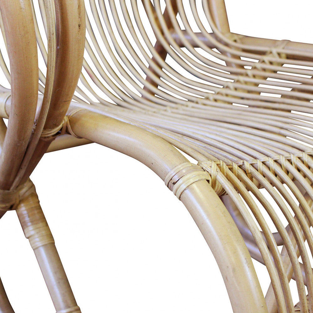 Fauteuil à bascule d'extérieur en fibre de bambou tressée naturelle Palmarola 