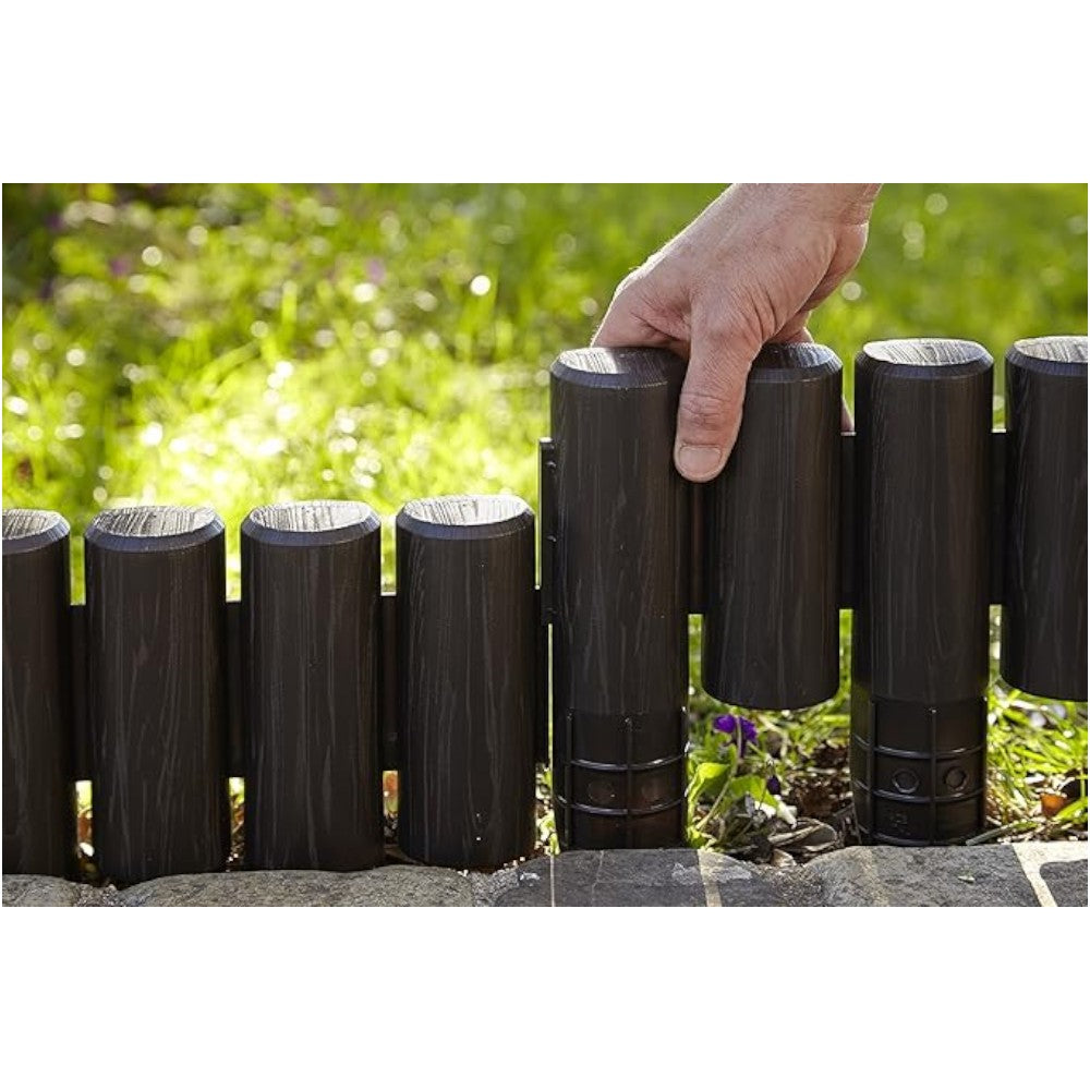 Bordure Palisade Plus en résine finition bois, longueur 2,4m, hauteur 25cm