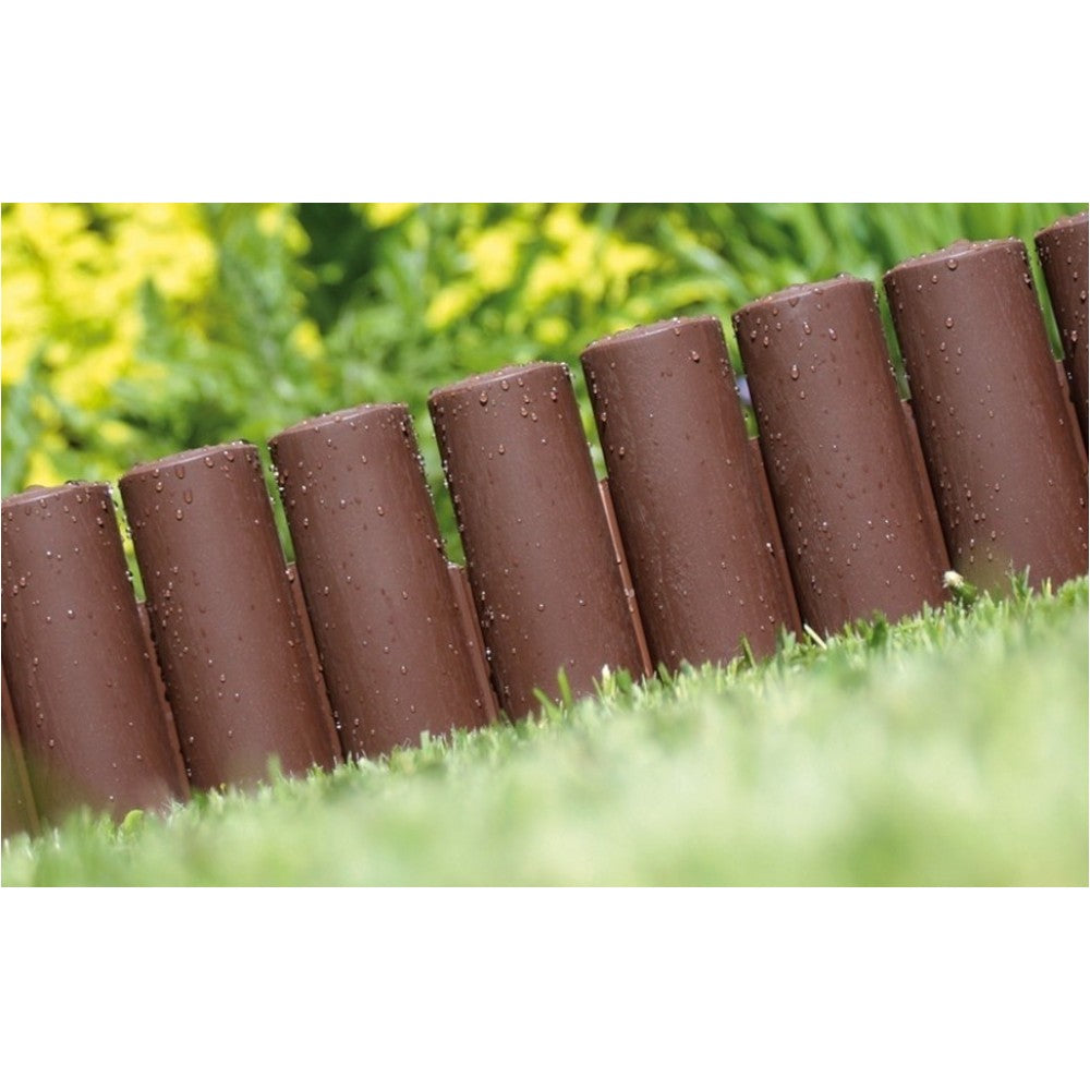 Bordure Palisade Plus en résine finition bois, longueur 2,4m, hauteur 25cm