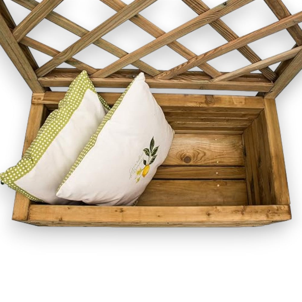 Fioriera in pino impregnato con traliccio 30x75xH150 cm