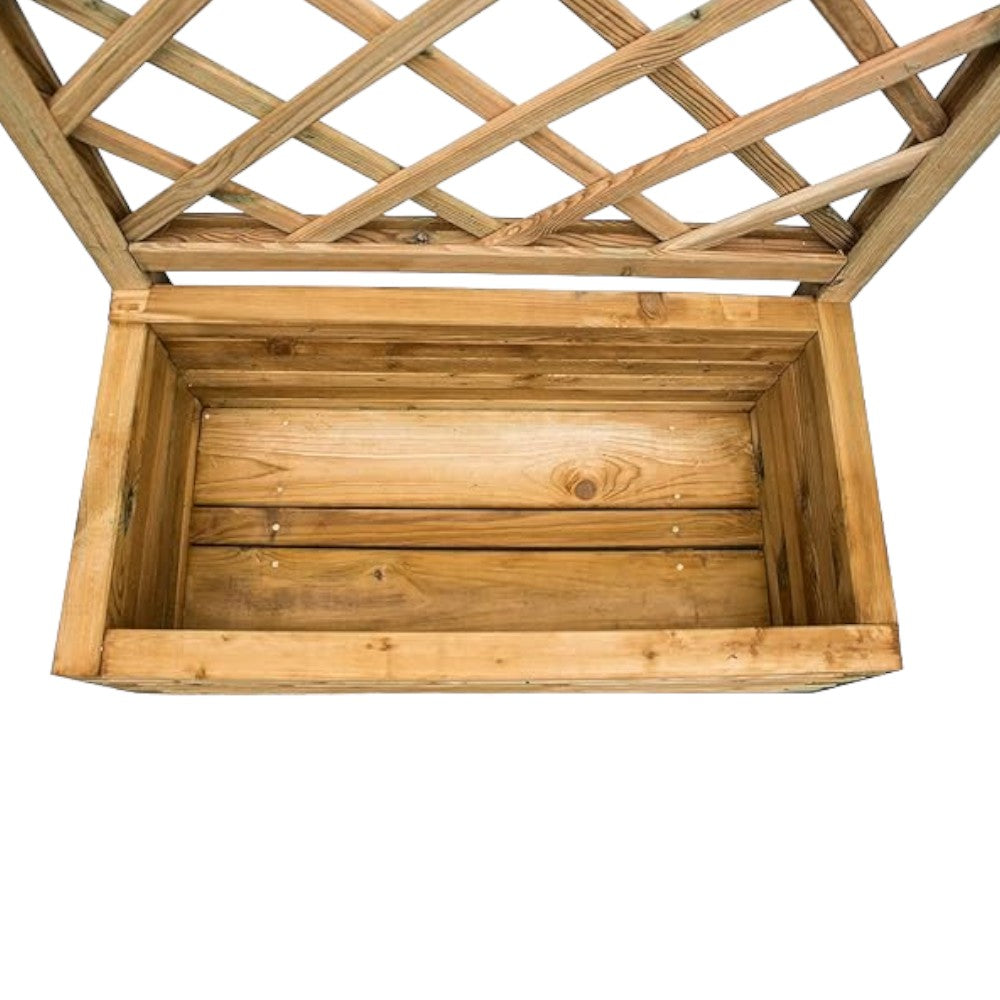 Fioriera in pino impregnato con traliccio 30x75xH150 cm