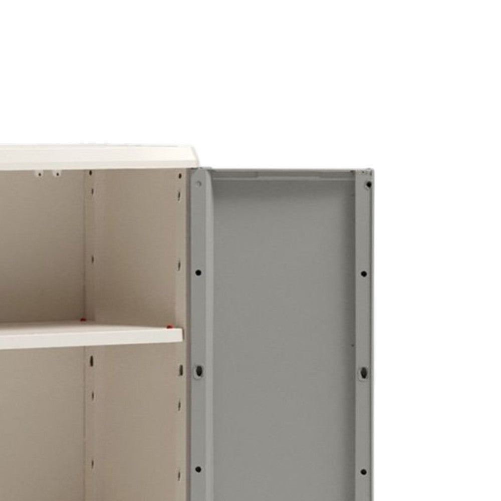Armadio linear wood lucchettabile basso in resina a 2 ante e 1 ripiano regolabile Keter