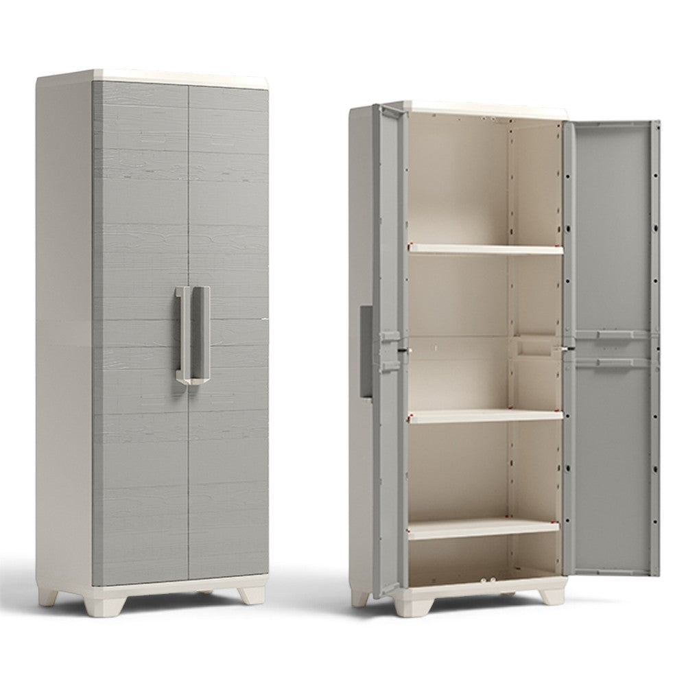 Armadio linear wood in resina tuttopiani lucchettabile con 2 ante e 3 ripiani Keter