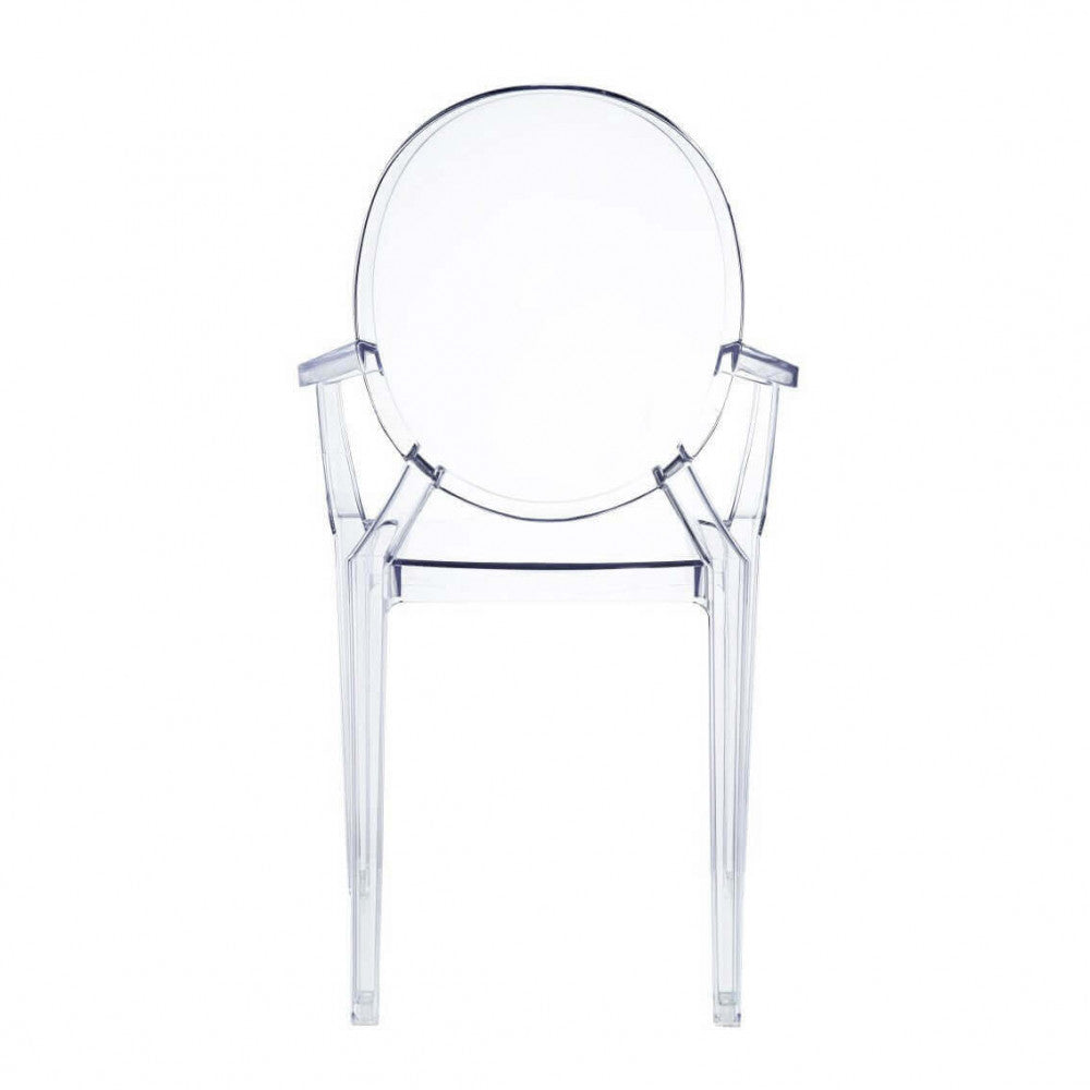 Fauteuil Emma en polycarbonate transparent avec accoudoirs