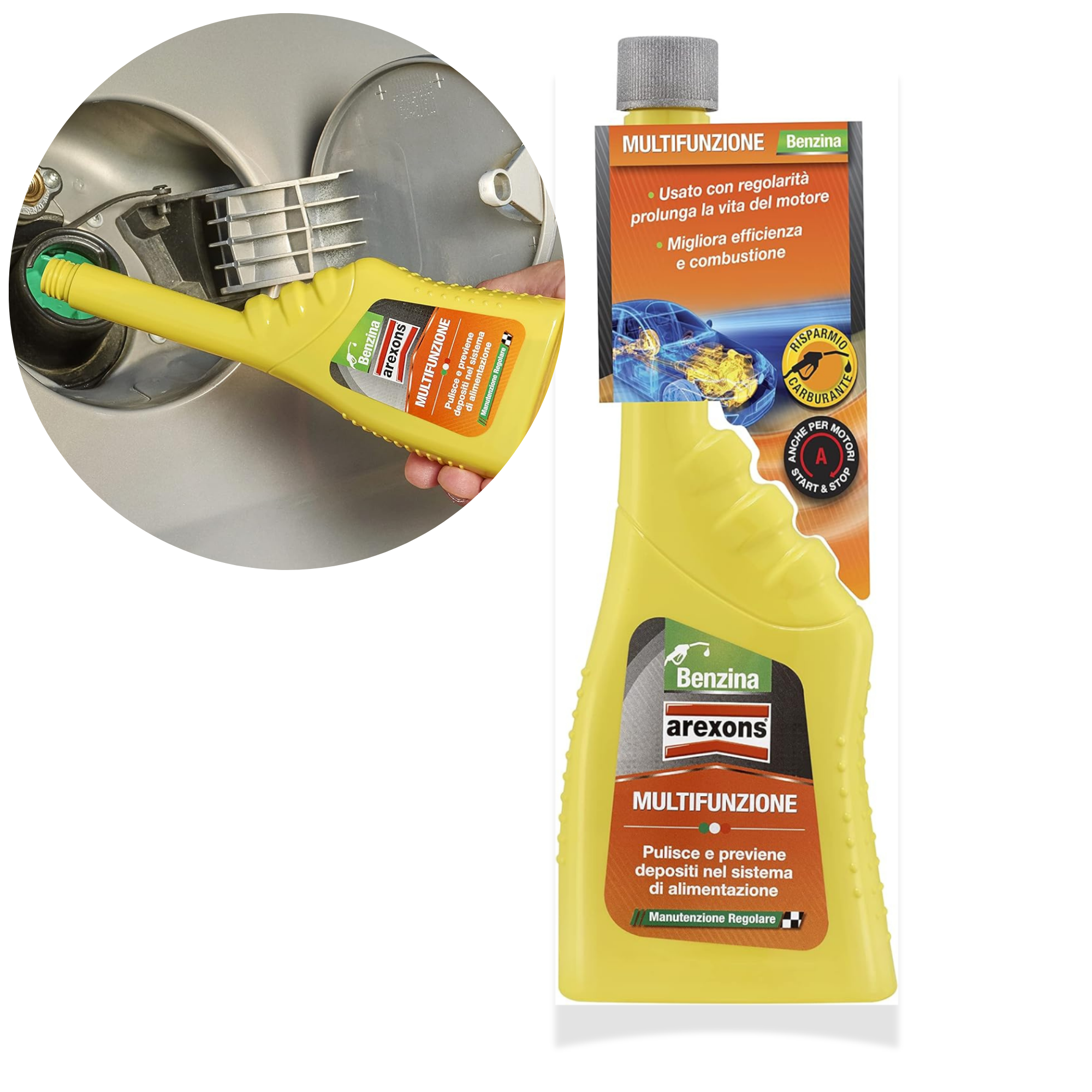 Additivo multifunzione per motori benzina migliora combustione riduce consumo carburante emissioni 250 ml