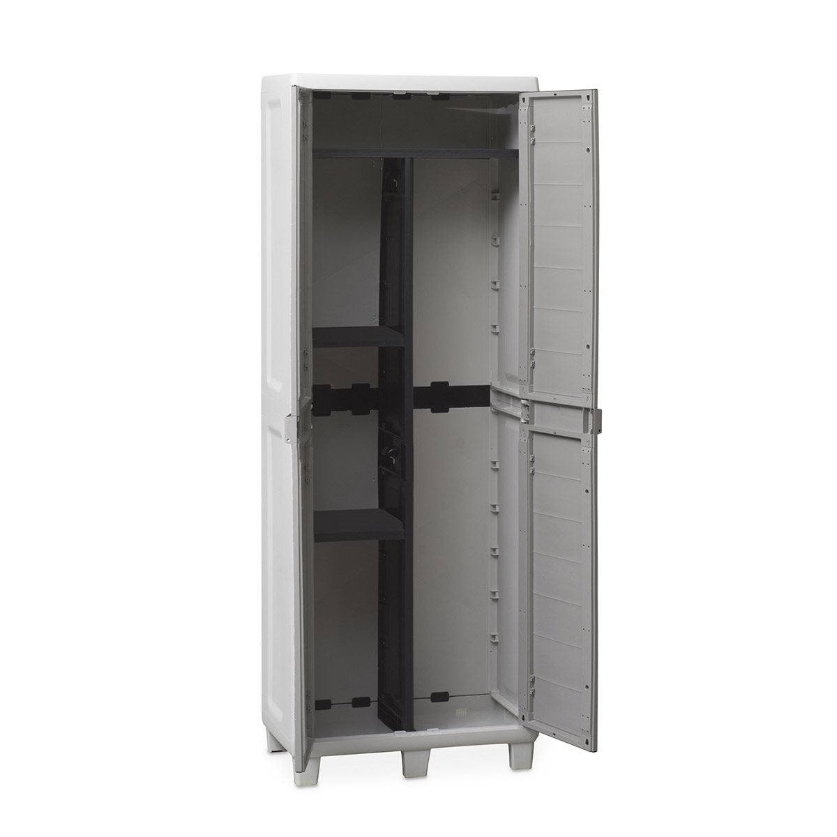 Armoire à balais et portes de jardin extérieur en résine effet bois Woody's Toomax