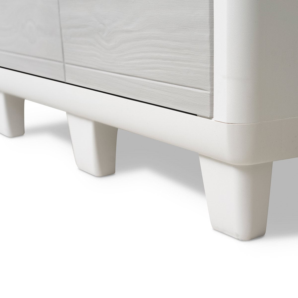 Armoire d'extérieur à étage en résine avec 2 portes effet bois et étagères réglables Woody's Toomax