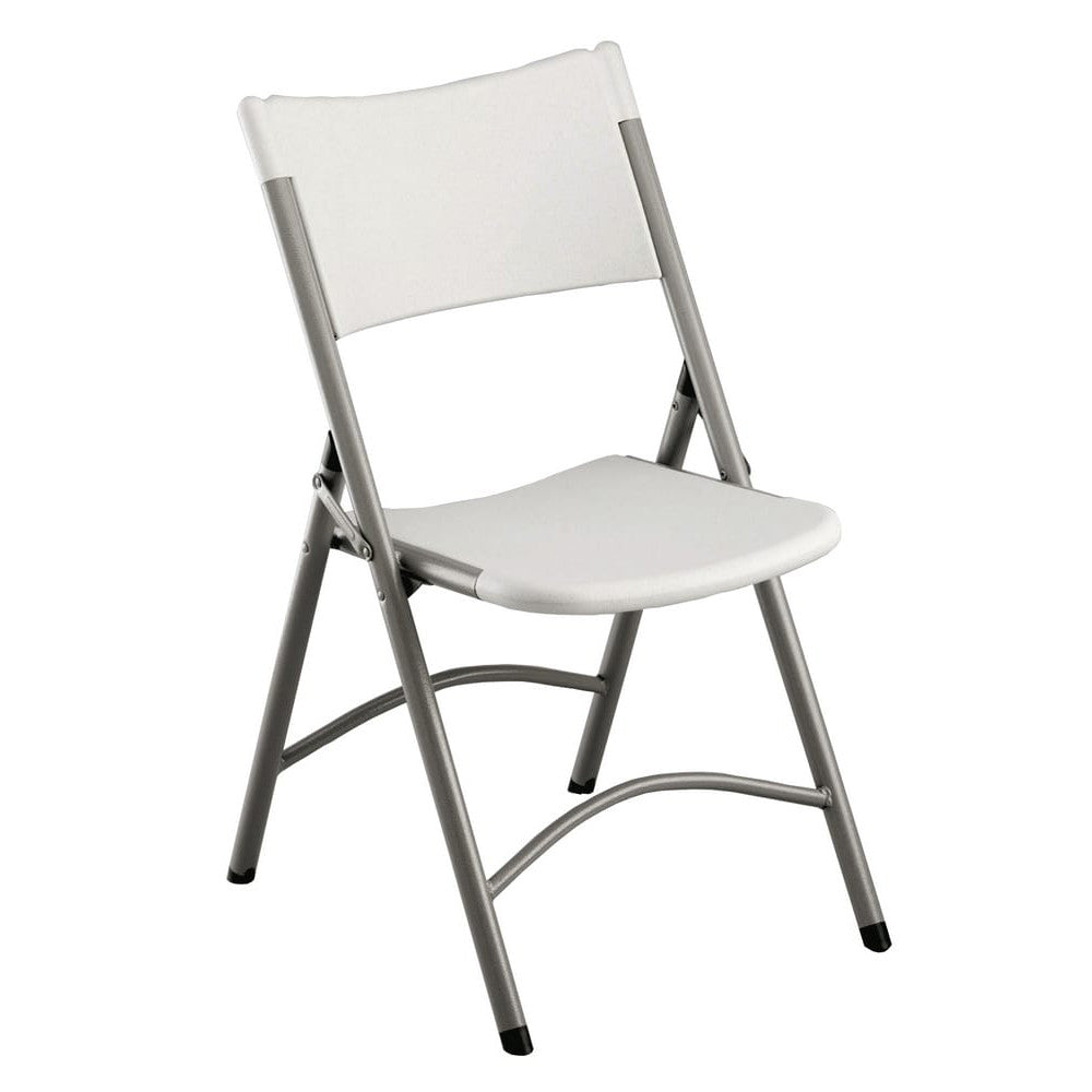 Chaise traiteur pliante blanche peu encombrante en acier résistant et ABS