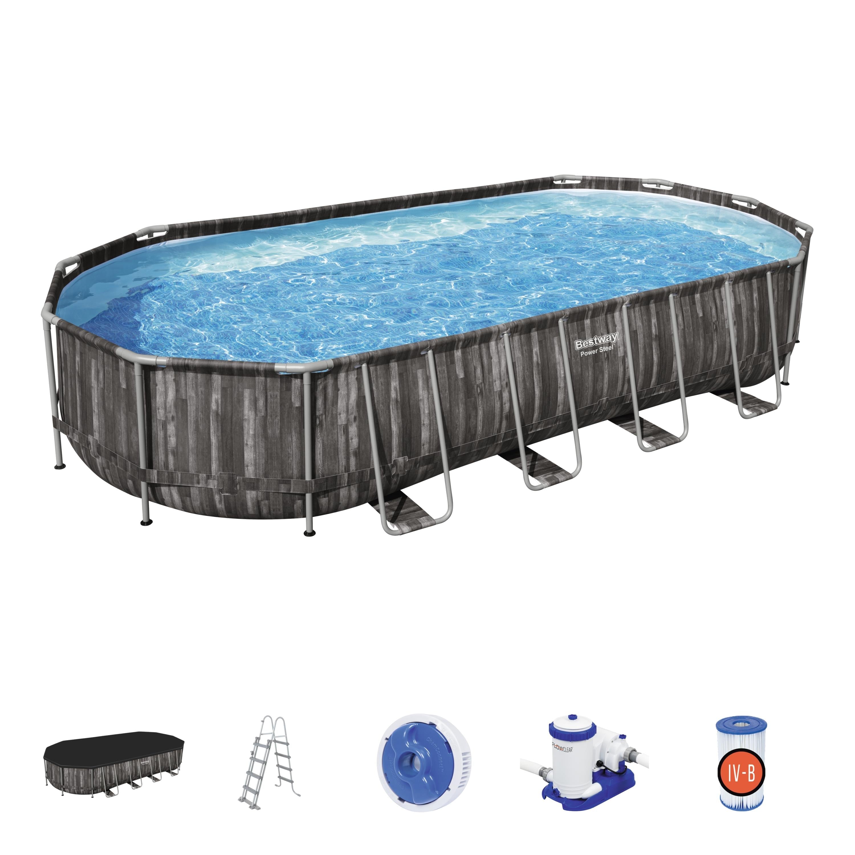Piscine hors sol ovale Power Steel 732x366x122 cm Bestway 5611T 