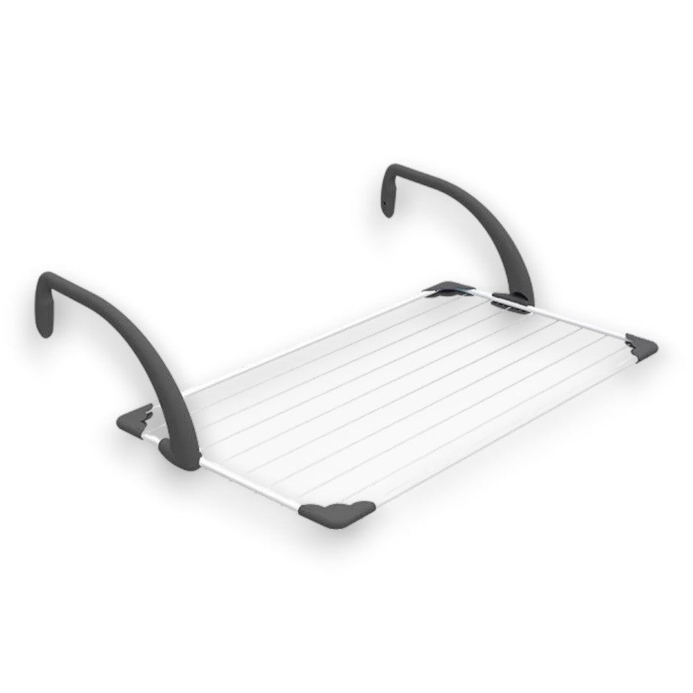 Étendoir et radiateur de balcon avec système anti-torsion ultra résistant en acier Poggiolo Vileda Brezza 100