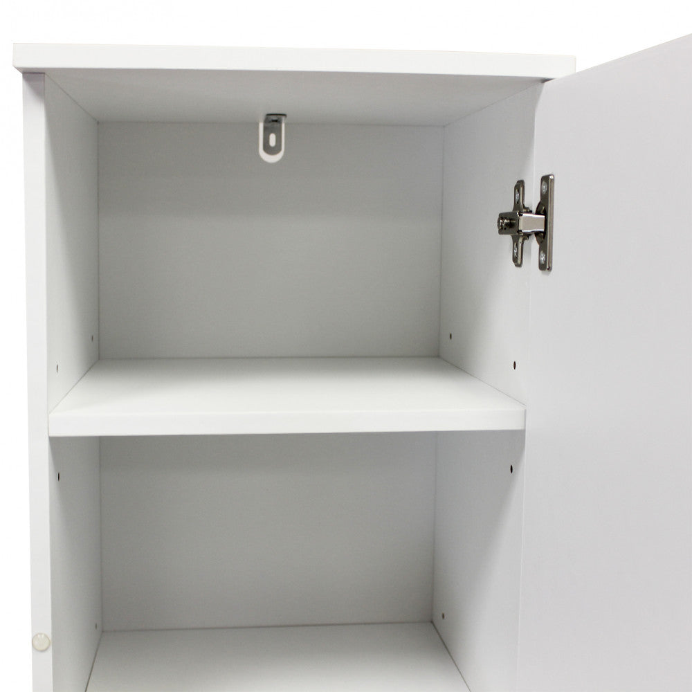 Armadio tuttopiani in legno bianco con 2 ante e 8 ripiani h173 cm