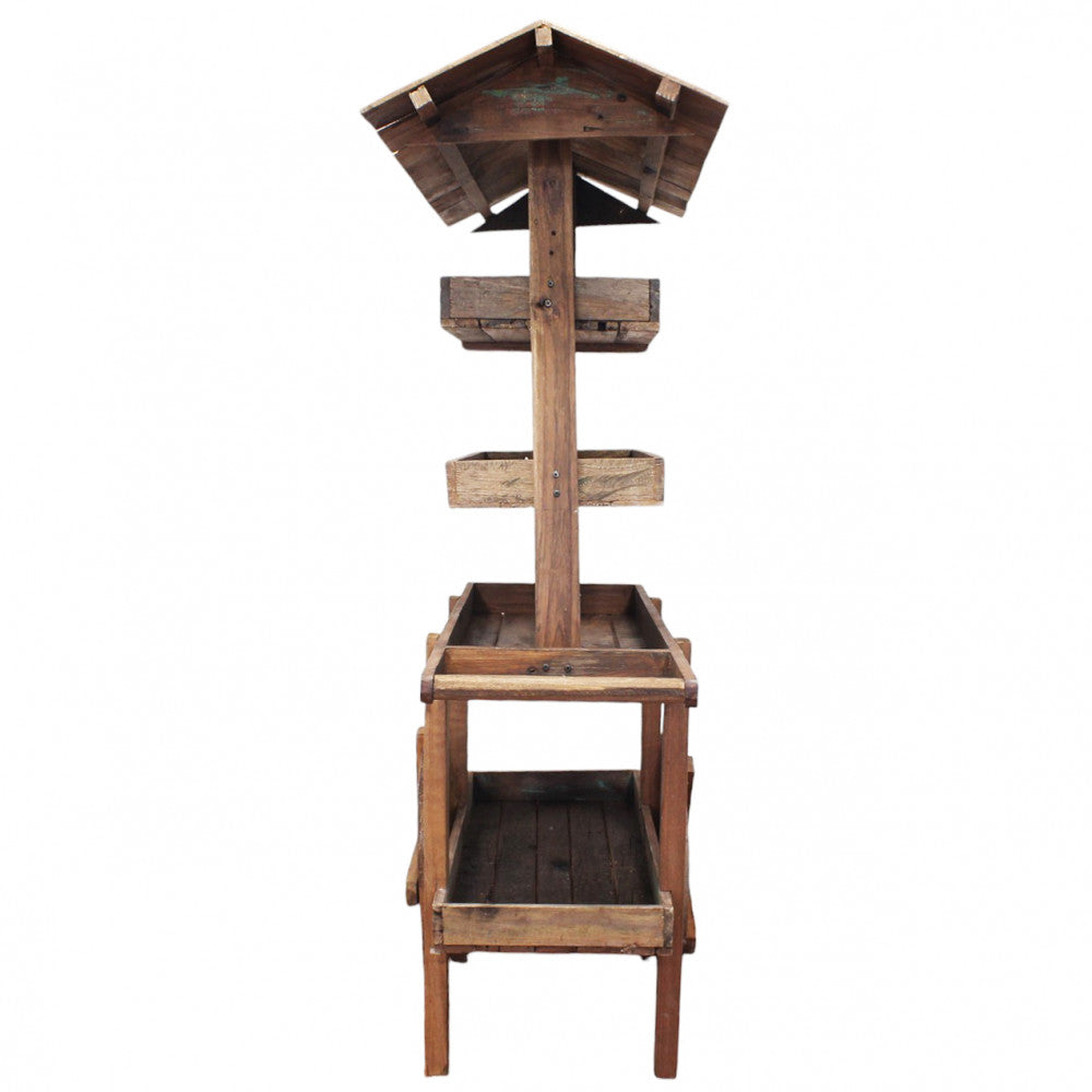 Libreria mobile scaffaletto carrello ornamentale in legno con ruote Sirio