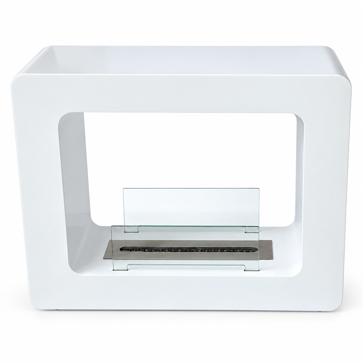 Stufa caminetto a bioetanolo 3 kw in acciaio con fiamma coreografica Sunnie