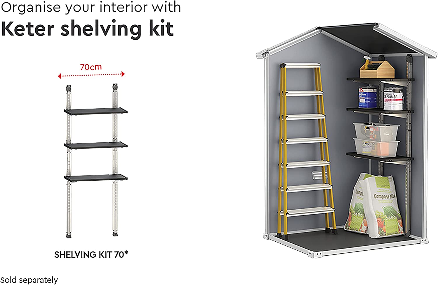 Garden Cottage house 130x95xh200 cm abri de jardin en résine Keter Manor P94