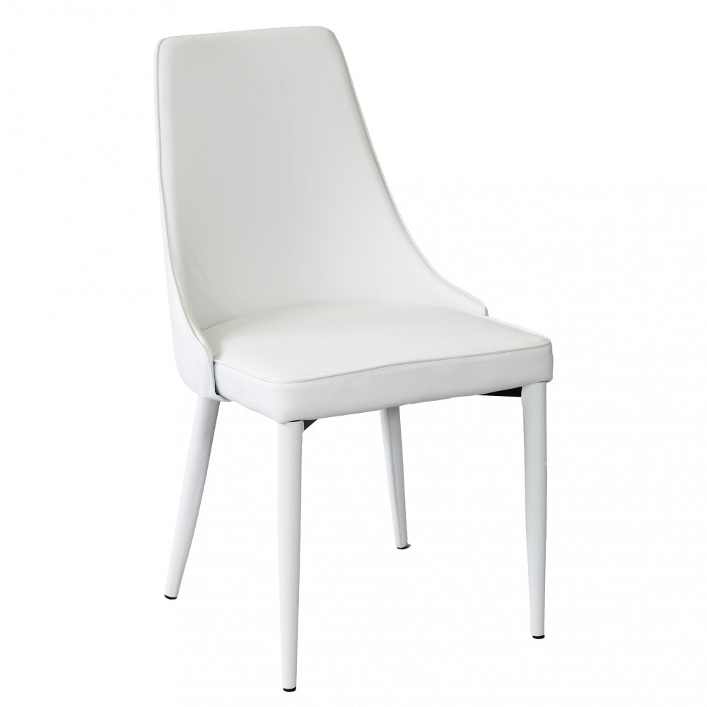 Grande chaise d'intérieur avec structure en acier et assise en éco-cuir rembourrée Claudia 