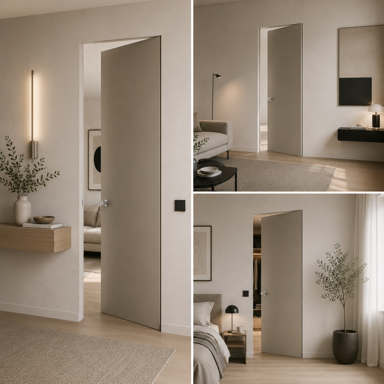 Porta da interno filo muro battente reversibile