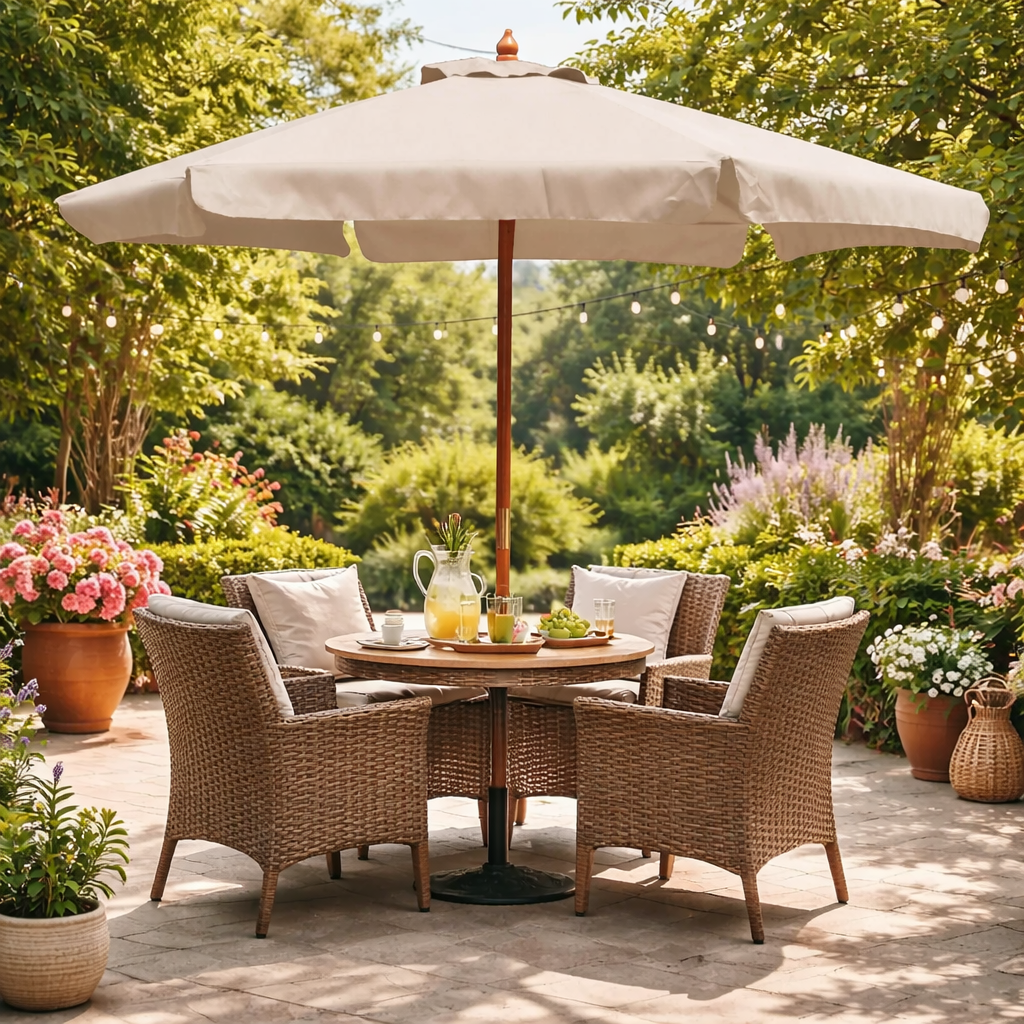 Parasol de jardin Ø3 m avec mât central Apus