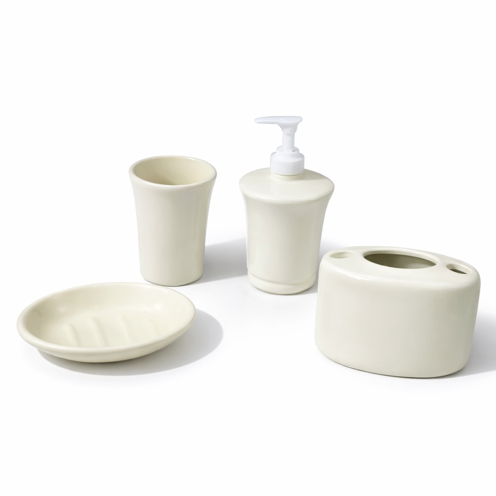 Ensemble de salle de bain en céramique blanche