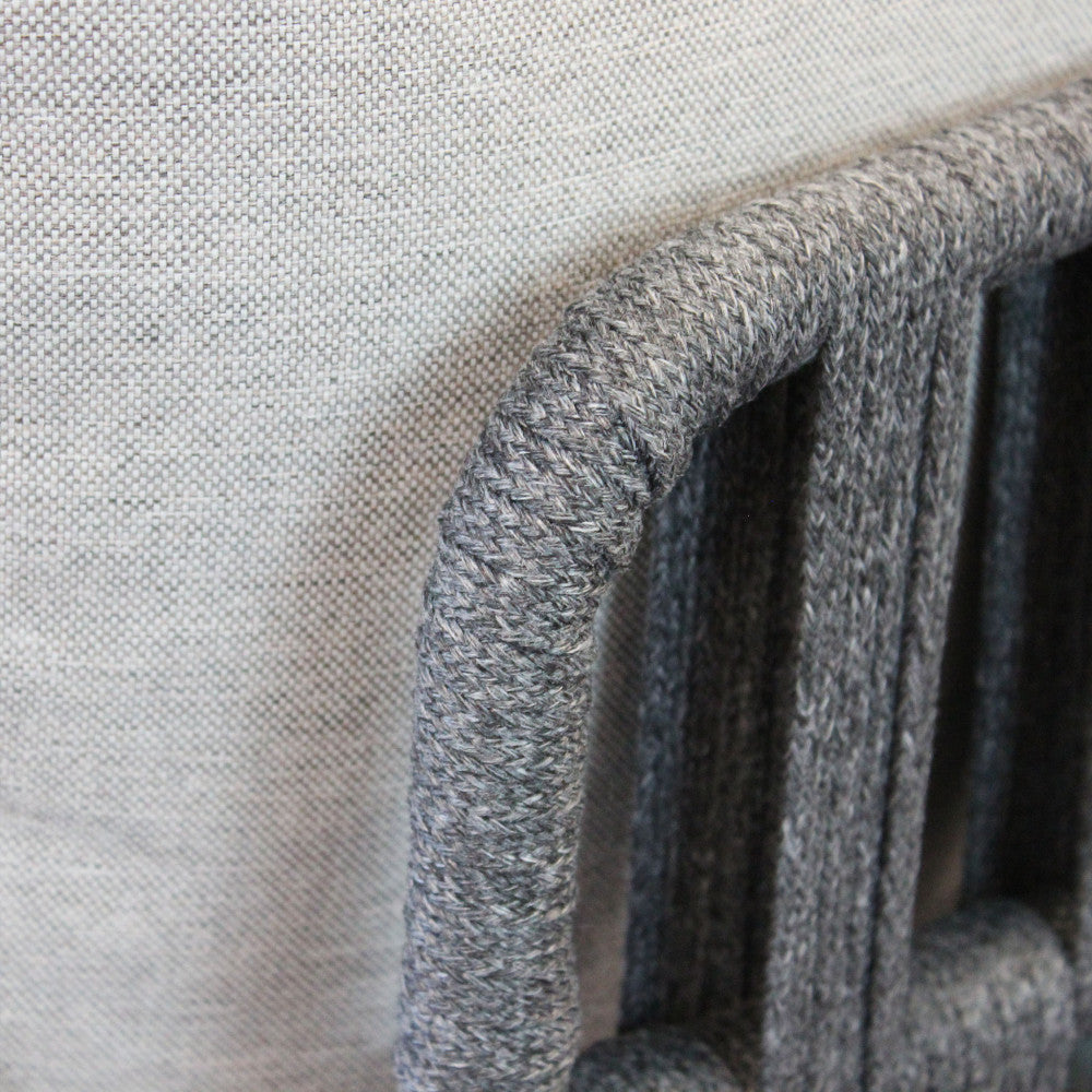 Salotto da giardino in alluminio rivestimento in corda con cuscini Sain