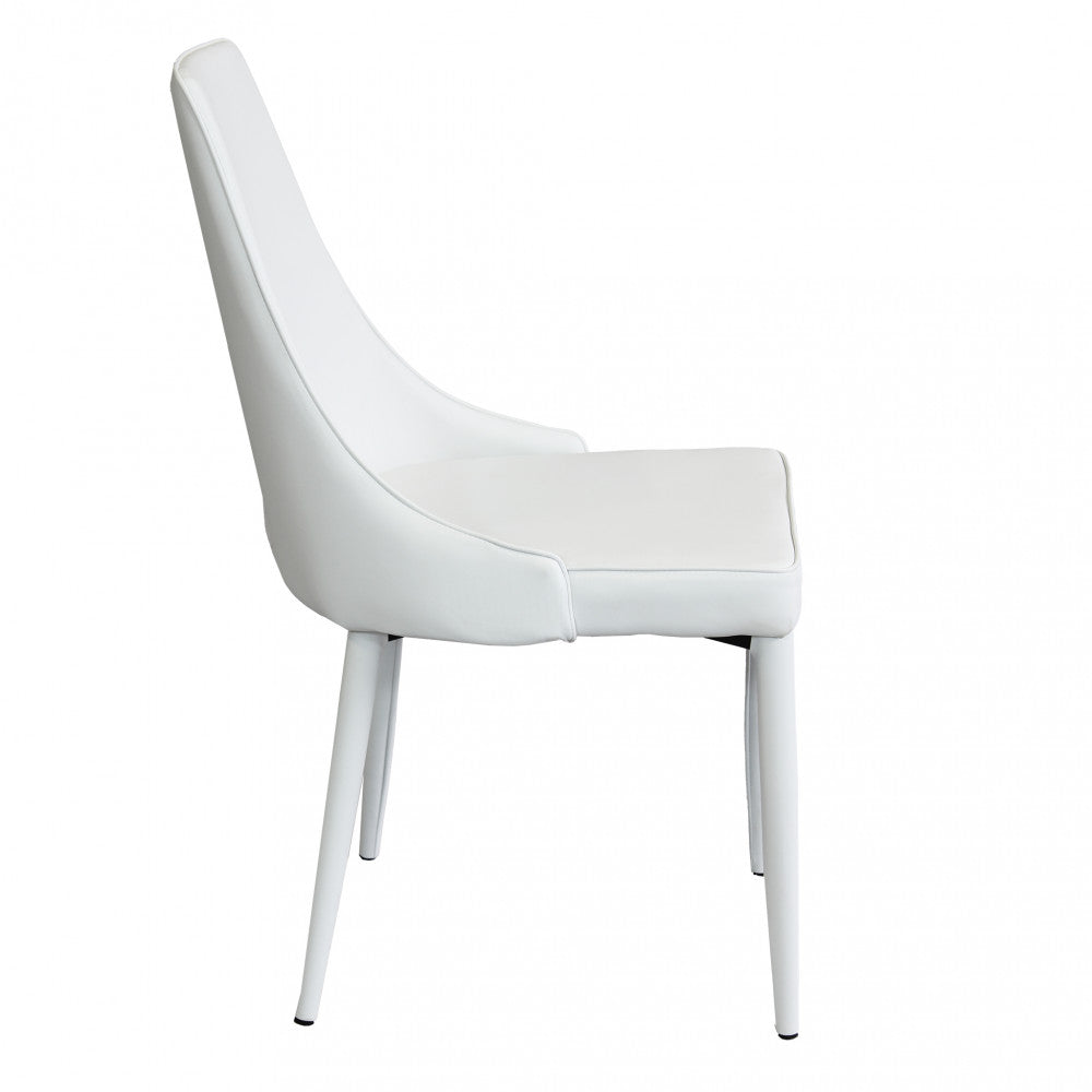 Grande chaise d'intérieur avec structure en acier et assise en éco-cuir rembourrée Claudia 