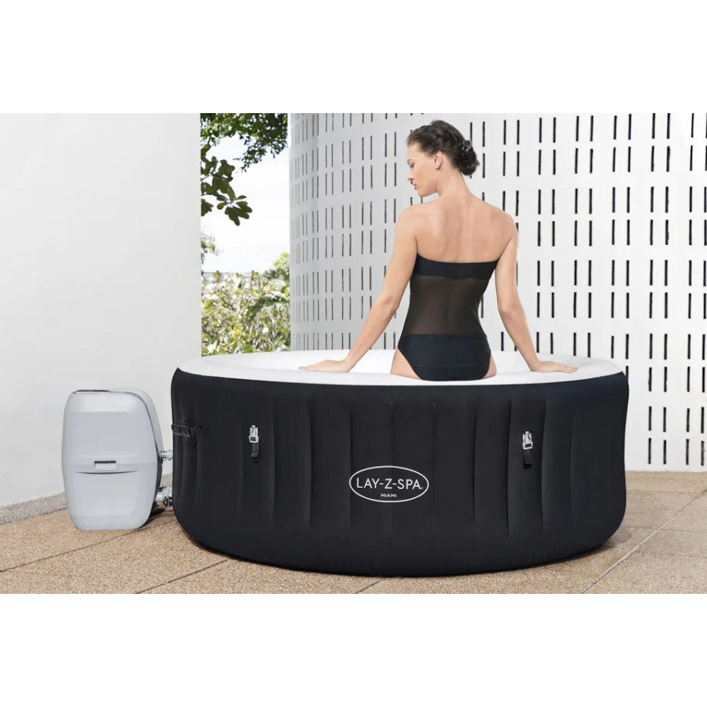 Piscine SPA d'hydromassage noire 2-4 places Ø180xH66 cm Lay-Z Spa Miami BESTWAY 60001