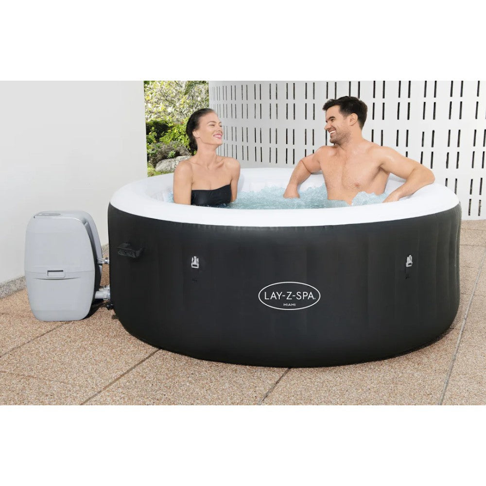 Piscine SPA d'hydromassage noire 2-4 places Ø180xH66 cm Lay-Z Spa Miami BESTWAY 60001