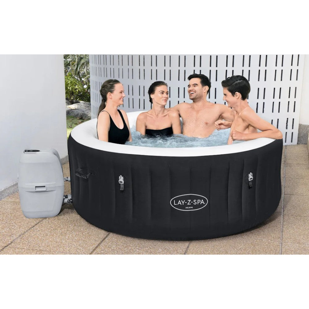 Piscine SPA d'hydromassage noire 2-4 places Ø180xH66 cm Lay-Z Spa Miami BESTWAY 60001