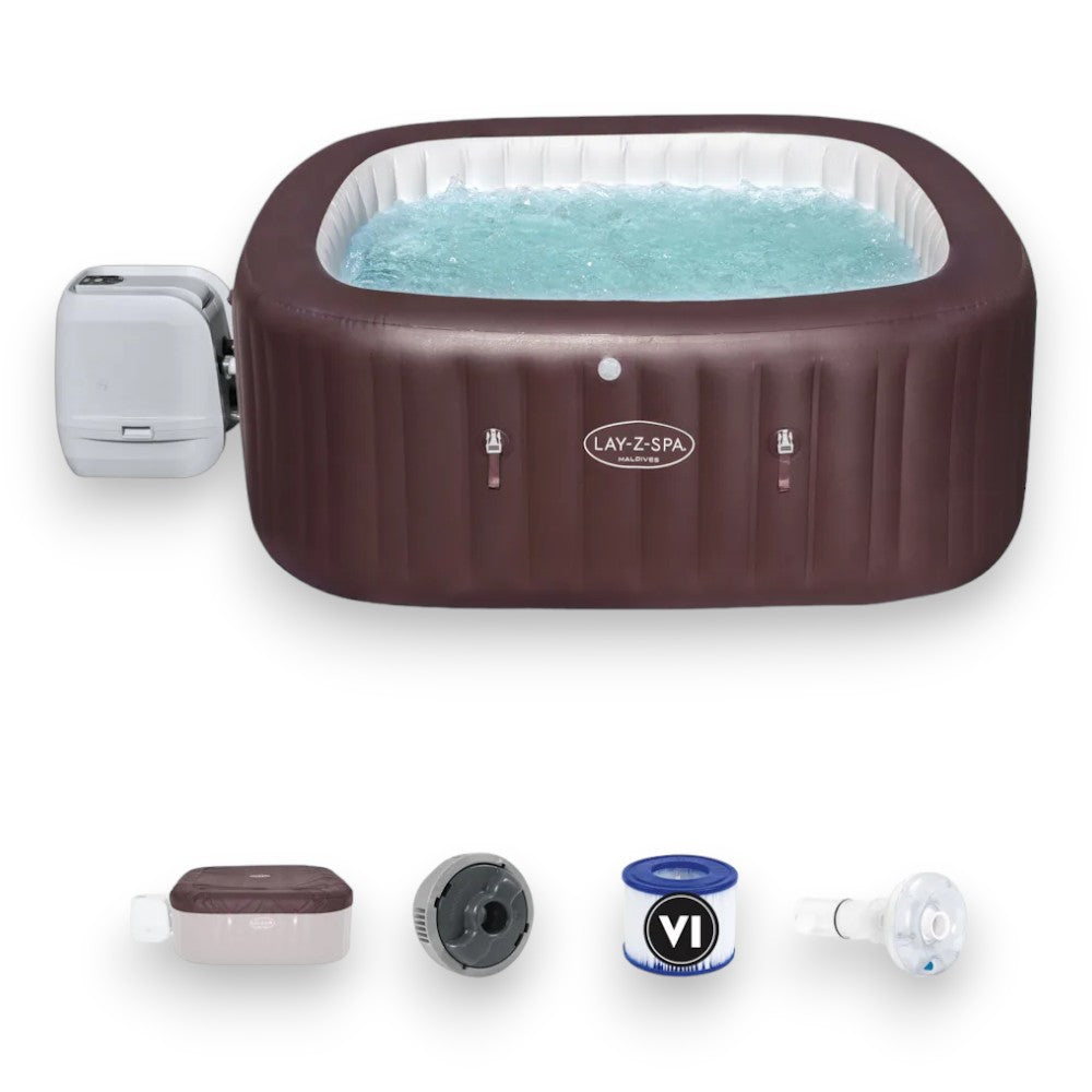 Piscine SPA d'hydromassage en acajou 5-7 personnes avec télécommande via APP Lay-Z Spa Maldives Hydrojet Pro BESTWAY 60033