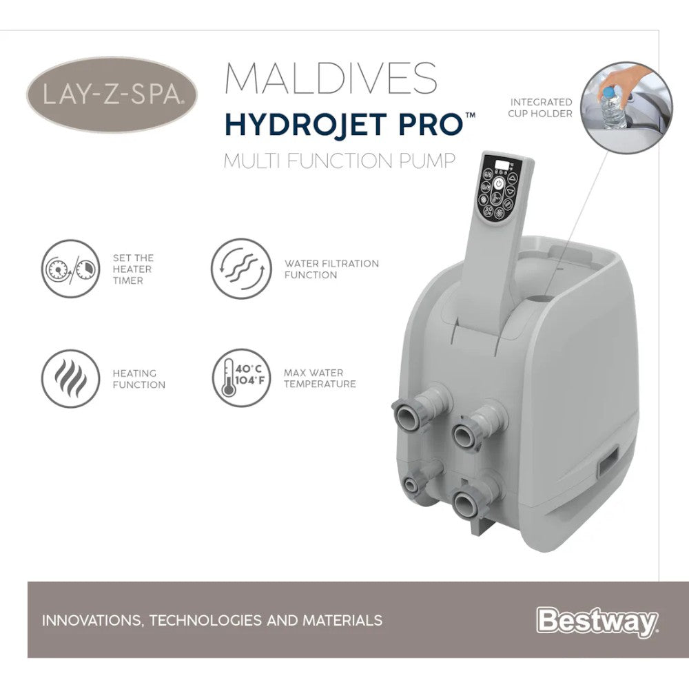 Piscine SPA d'hydromassage en acajou 5-7 personnes avec télécommande via APP Lay-Z Spa Maldives Hydrojet Pro BESTWAY 60033
