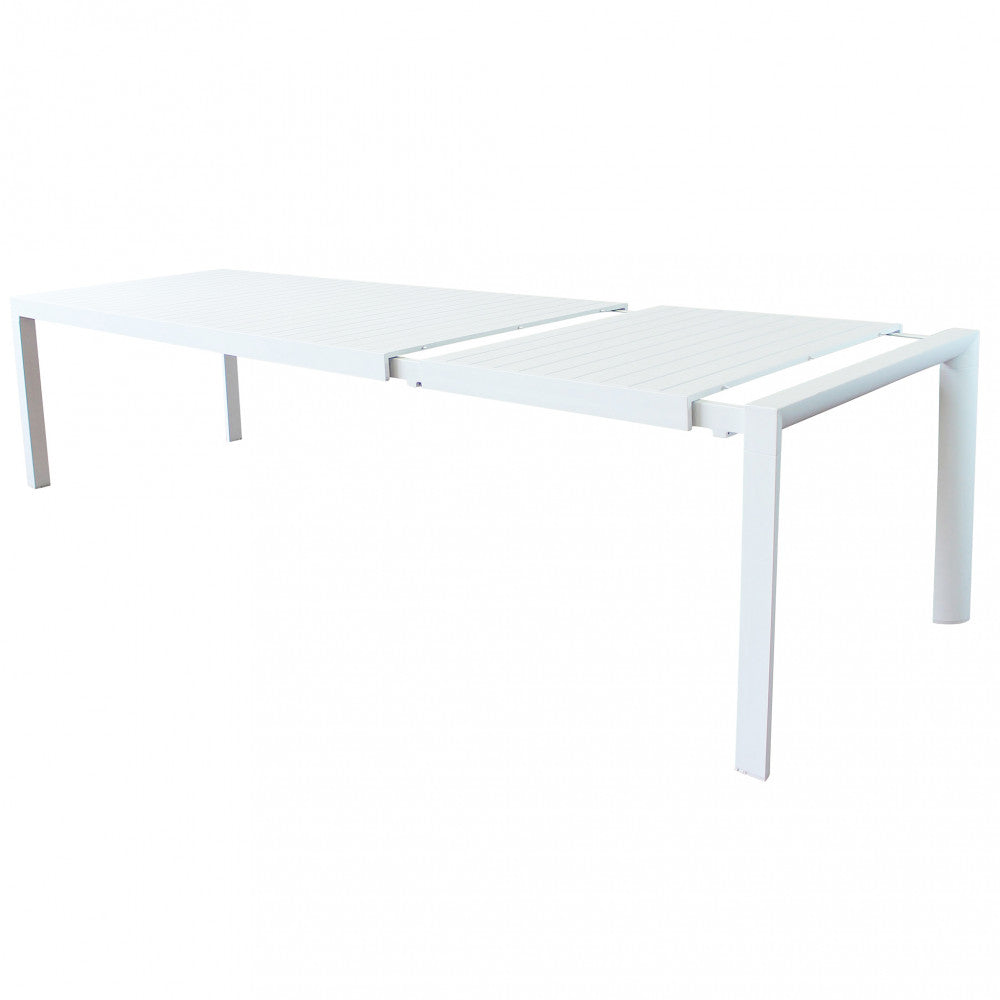 Table de jardin extérieur Springfield en aluminium blanc extensible jusqu'à 3 m 