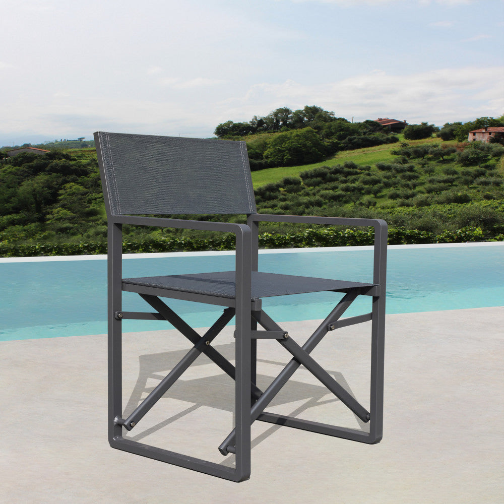 Chaise de réalisateur pliante peu encombrante en aluminium et textilène idéale pour l'extérieur et le camping Plus