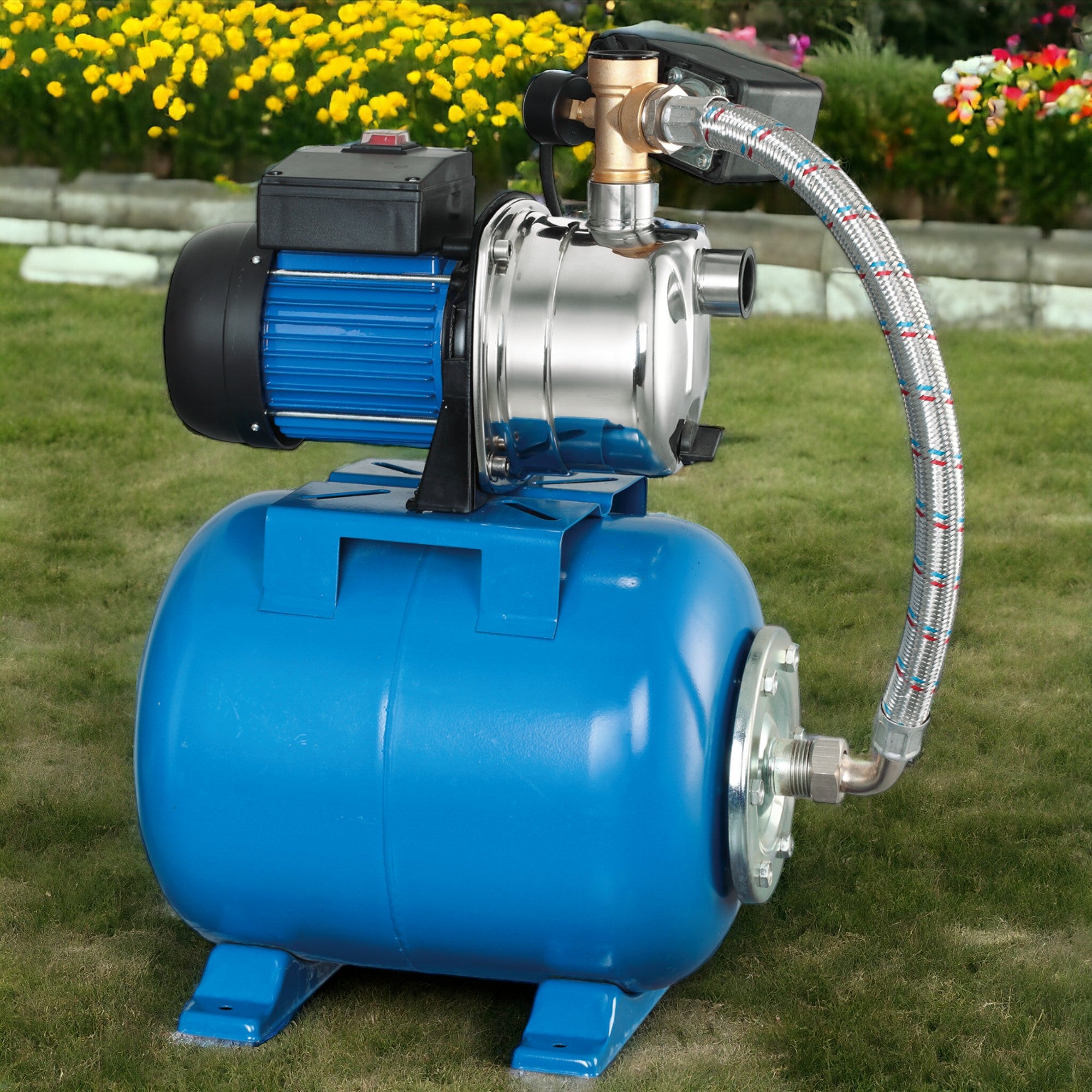 Pompe de jardin électrique auto-amorçante avec autoclave 1200 watts