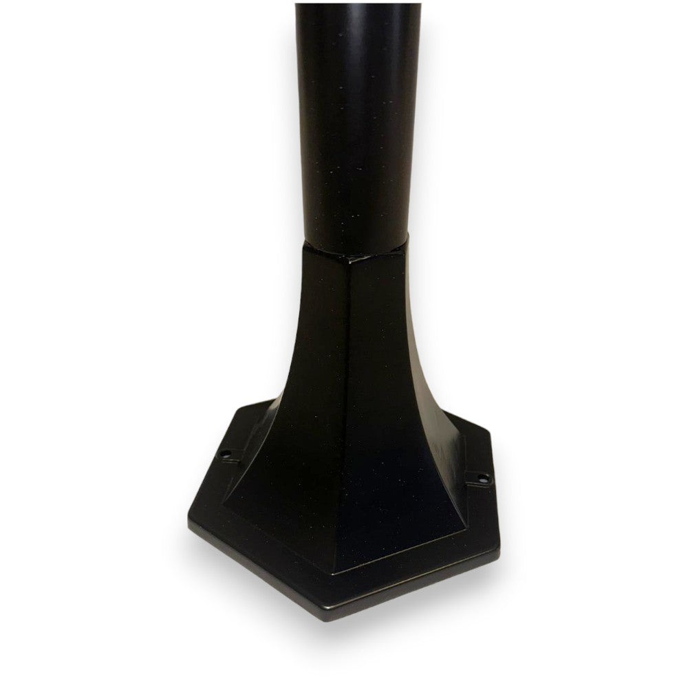 Lanterne aluminium sur mât noir pour extérieur H120 cm avec 1 lumière 100W modèle NEW YORK