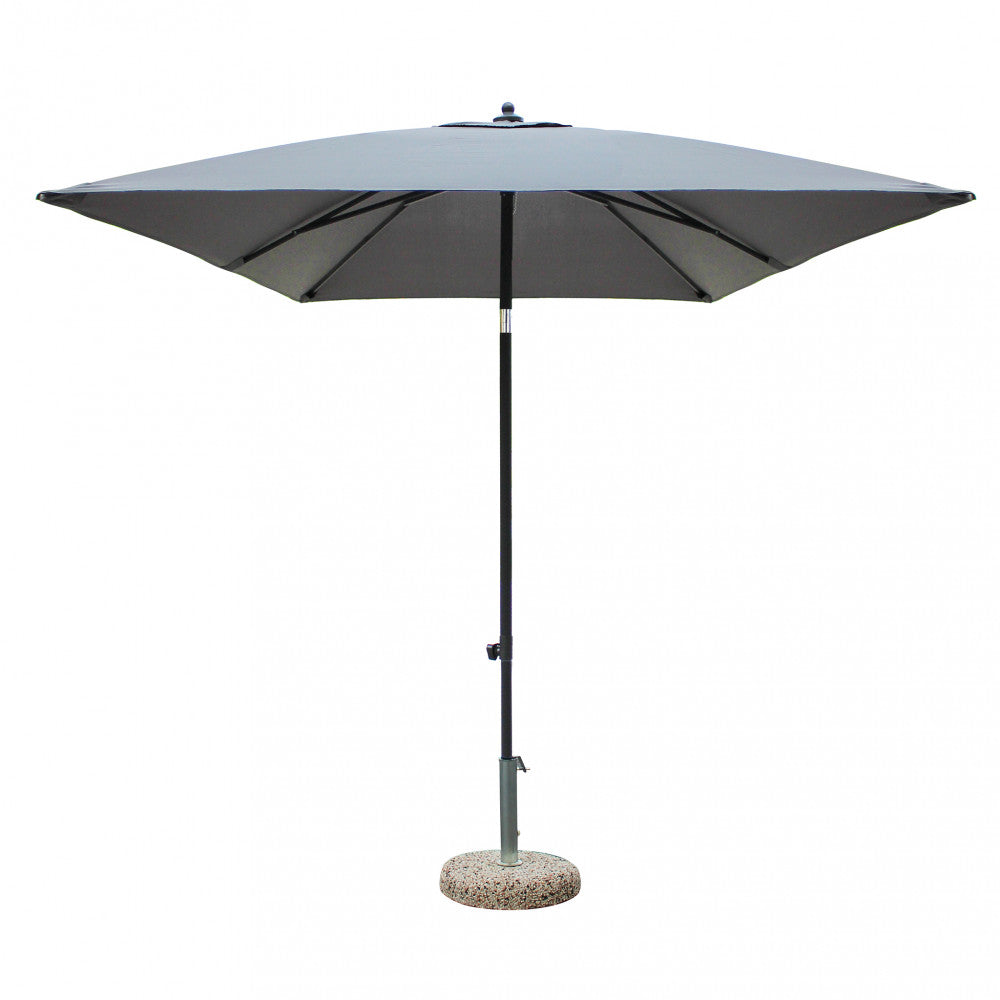 Parasol de jardin 3x2 m avec mât télescopique en aluminium et housse inclinable latéralement Grei 