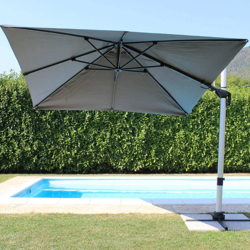 Parasol extérieur 3x3 m avec mât latéral en aluminium Lyra