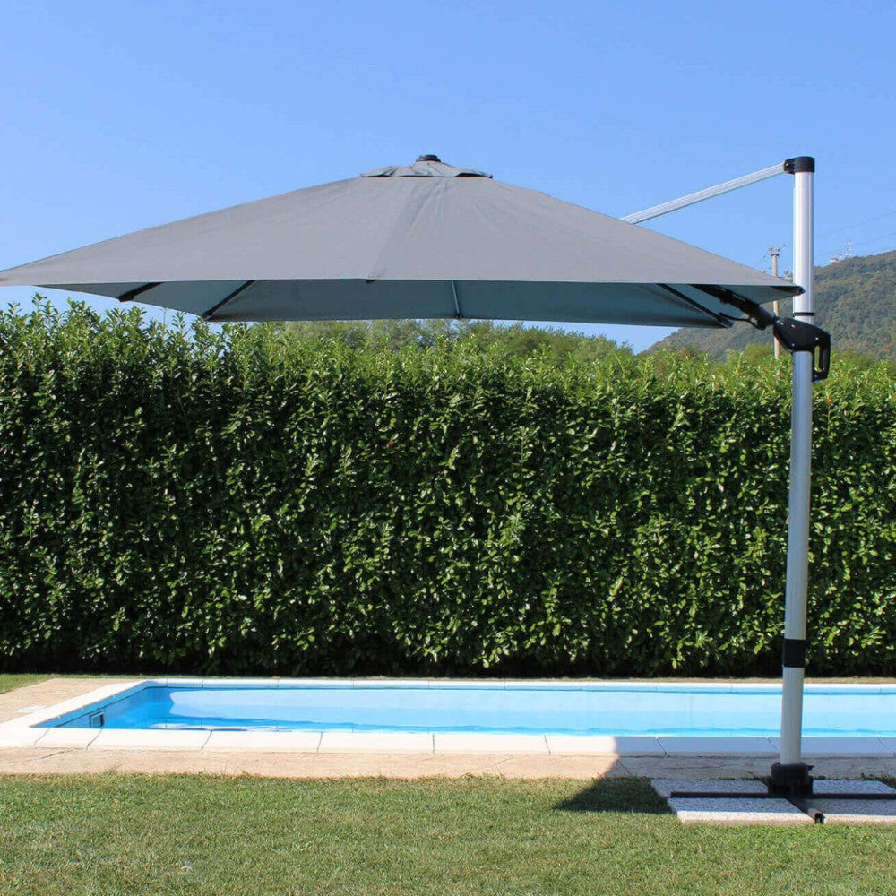 Parasol extérieur 3x3 m avec mât latéral en aluminium Lyra