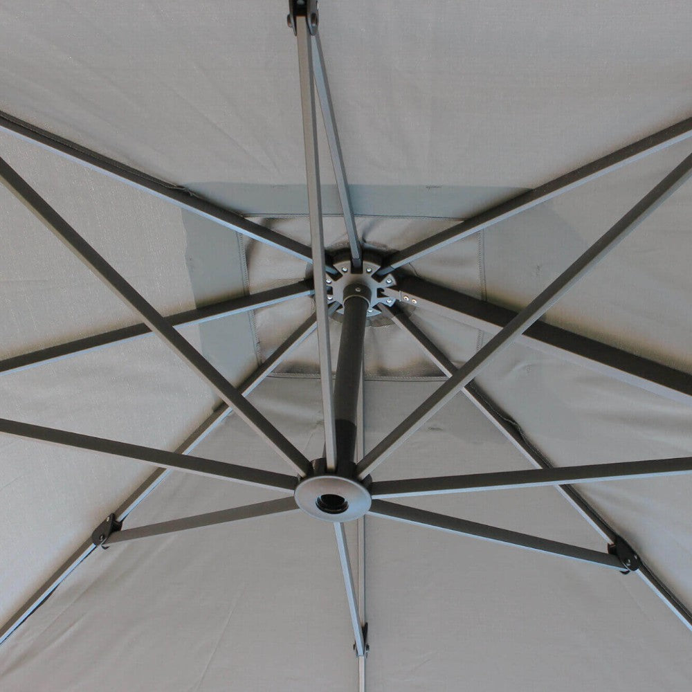 Parasol extérieur 3x3 m avec mât latéral en aluminium Lyra