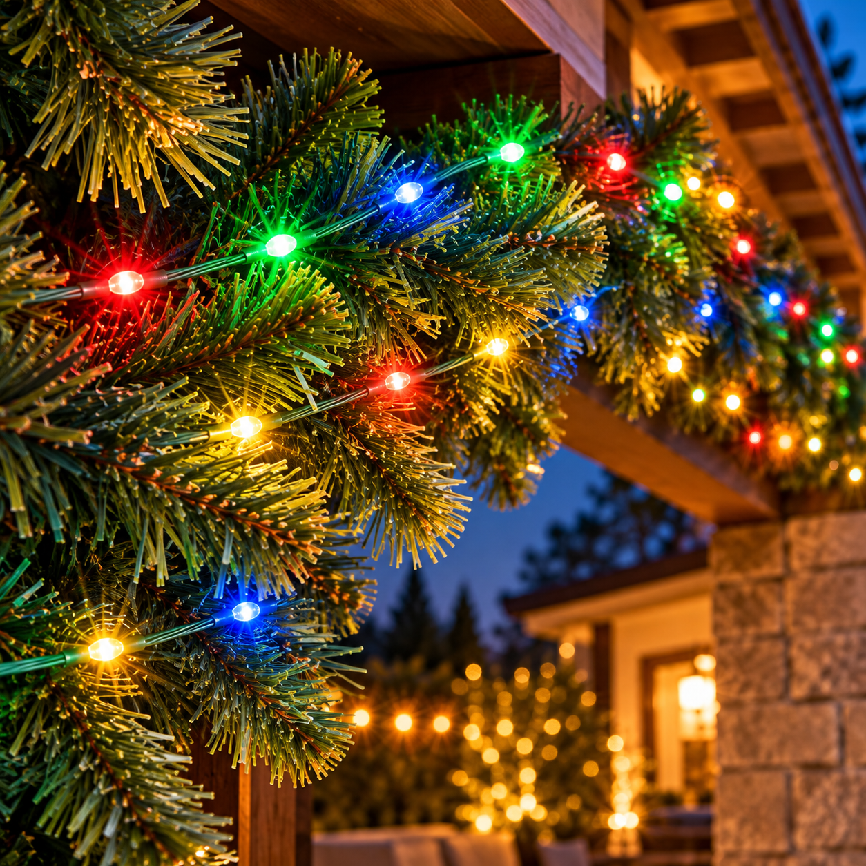 Catena luminosa luci led a goccia decorazione natalizia con cavo verde per alberi di natale
