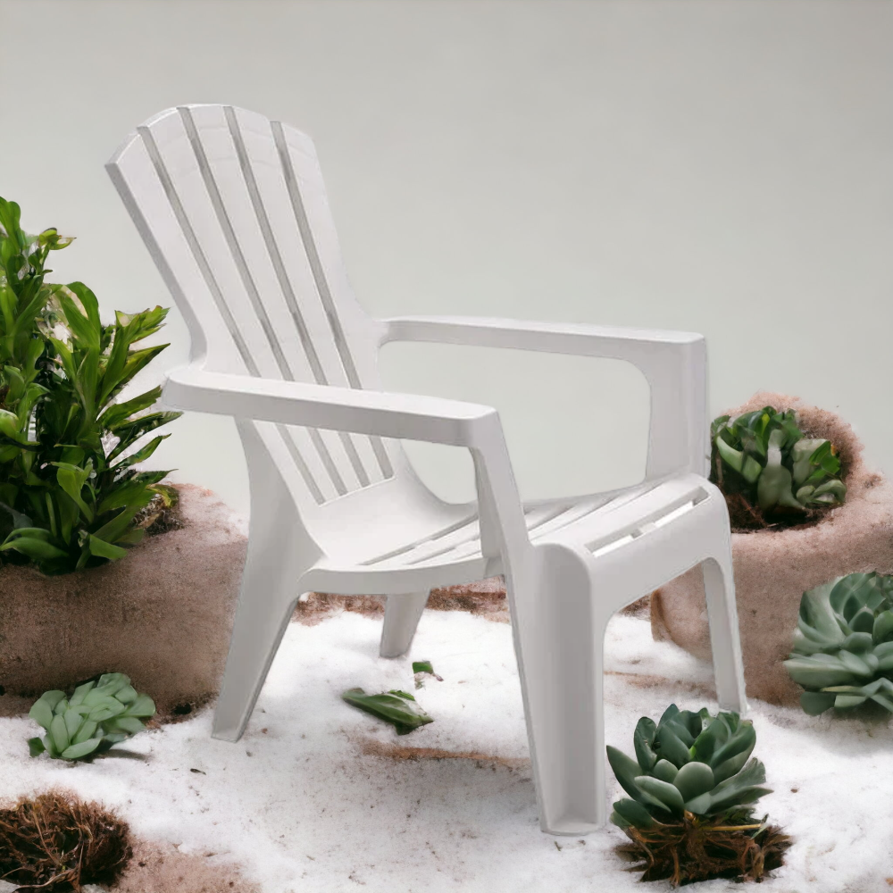 Fauteuil de jardin d'extérieur empilable en résine et fibre de verre avec dossier haut et assise basse Baltimore