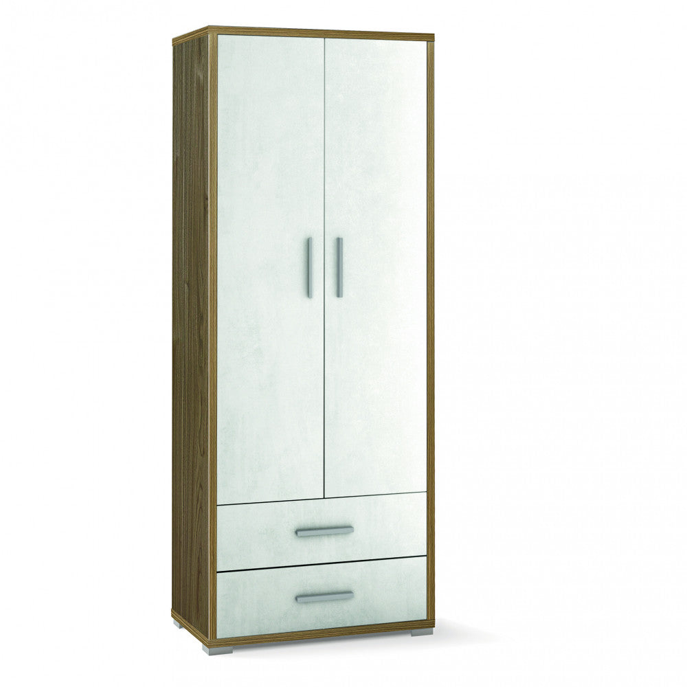 Adb359Nsosk Armoire 2Portes 2Cas H182 L71 Kit Noyer Stelvio Et Oxyde Blanc