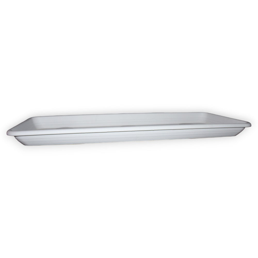 Soucoupe rectangulaire 95 cm en résine blanche résistante moderne pour le jardin