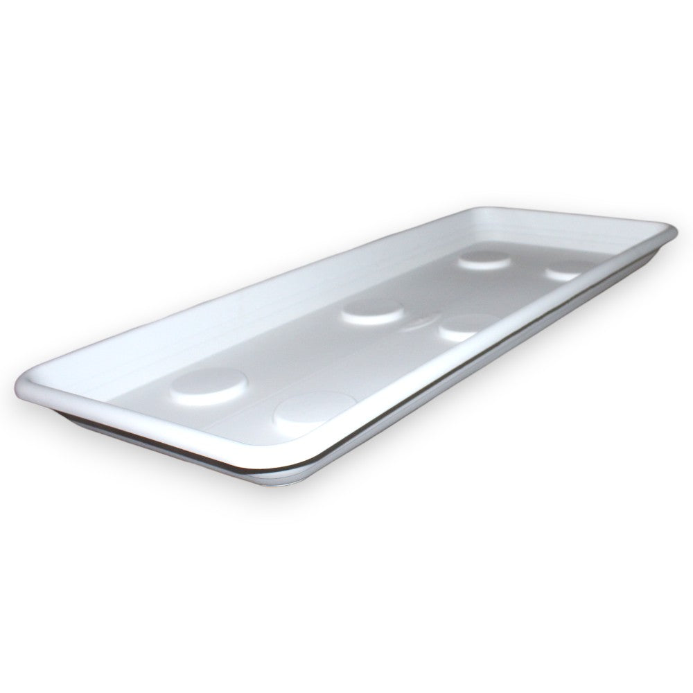 Soucoupe rectangulaire 95 cm en résine blanche résistante moderne pour le jardin