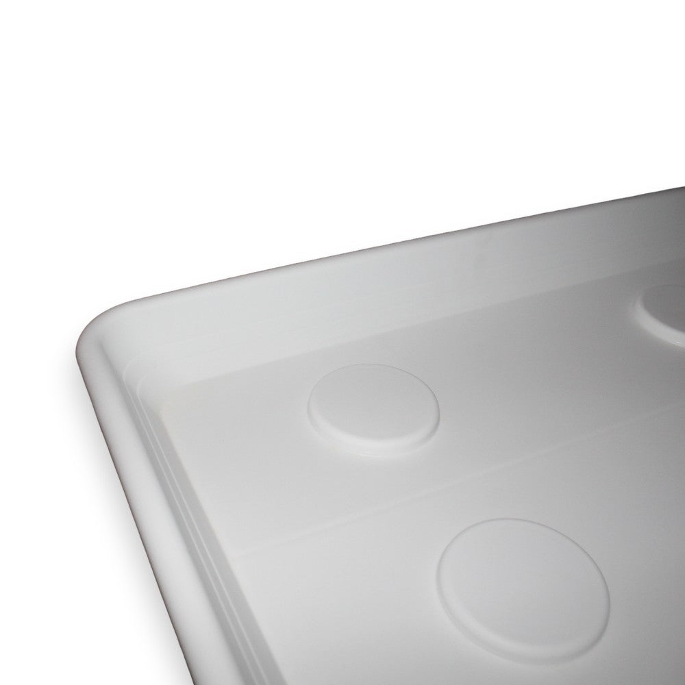 Soucoupe rectangulaire 95 cm en résine blanche résistante moderne pour le jardin