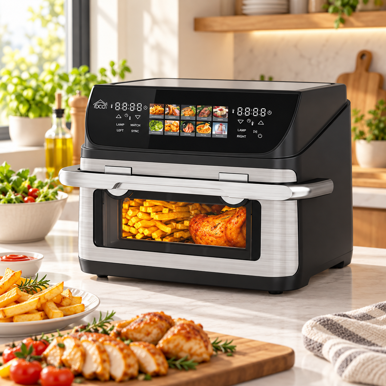 Friggitrice ad aria 10 litri 2400W con doppia zona di cottura indipendente FR3613D